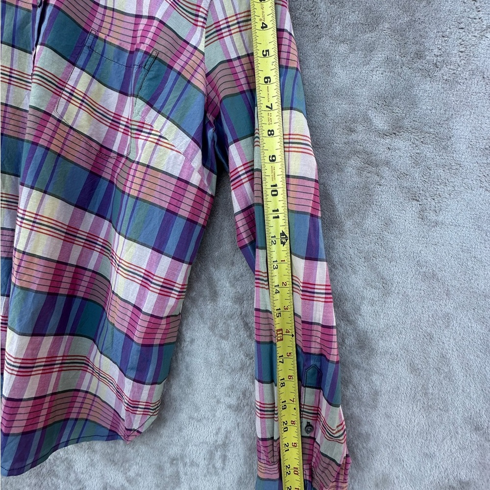 J.Crew Women’s Plaid button down Popover Shirt Long Sleeve Classic Fit Sz L - Picture 14 of 15